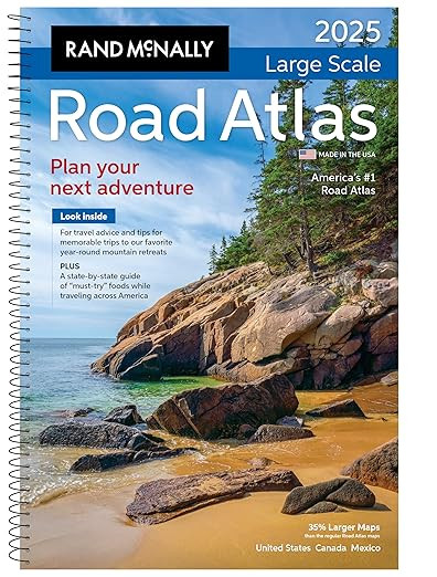 Rand McNally Large Scale Road Atlas 2025      Spiral-bound – Atlas, April 14, 2024 | Amazon (US)