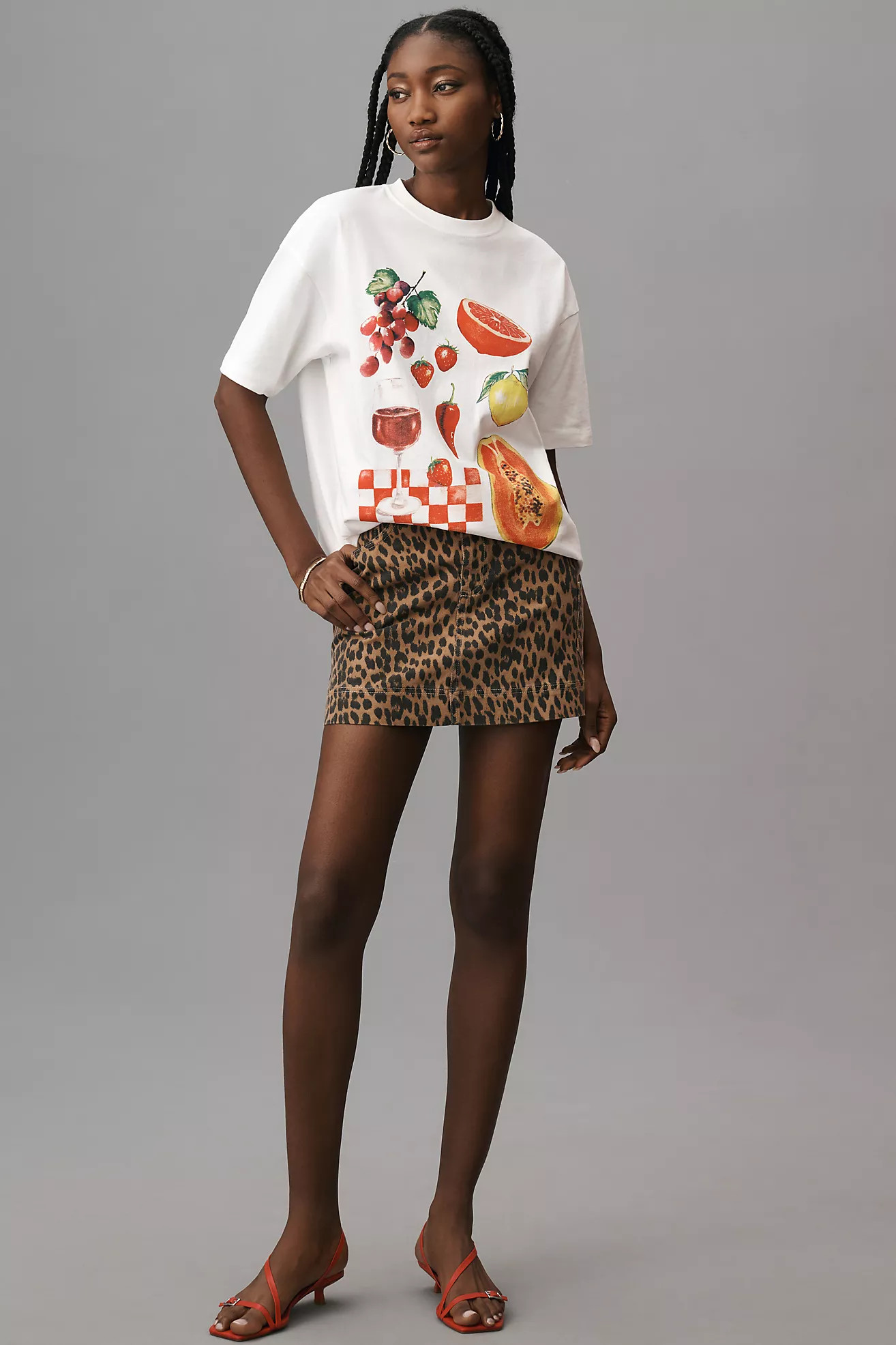 Damson Madder x Anthropologie Fruit Picnic Boyfriend Tee | Anthropologie (US)