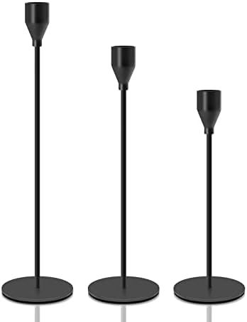 3PC Matte Black Candlestick Holders,Candle Holder,Candle Stick Candle Holder,Candle Holders,Candl... | Amazon (US)