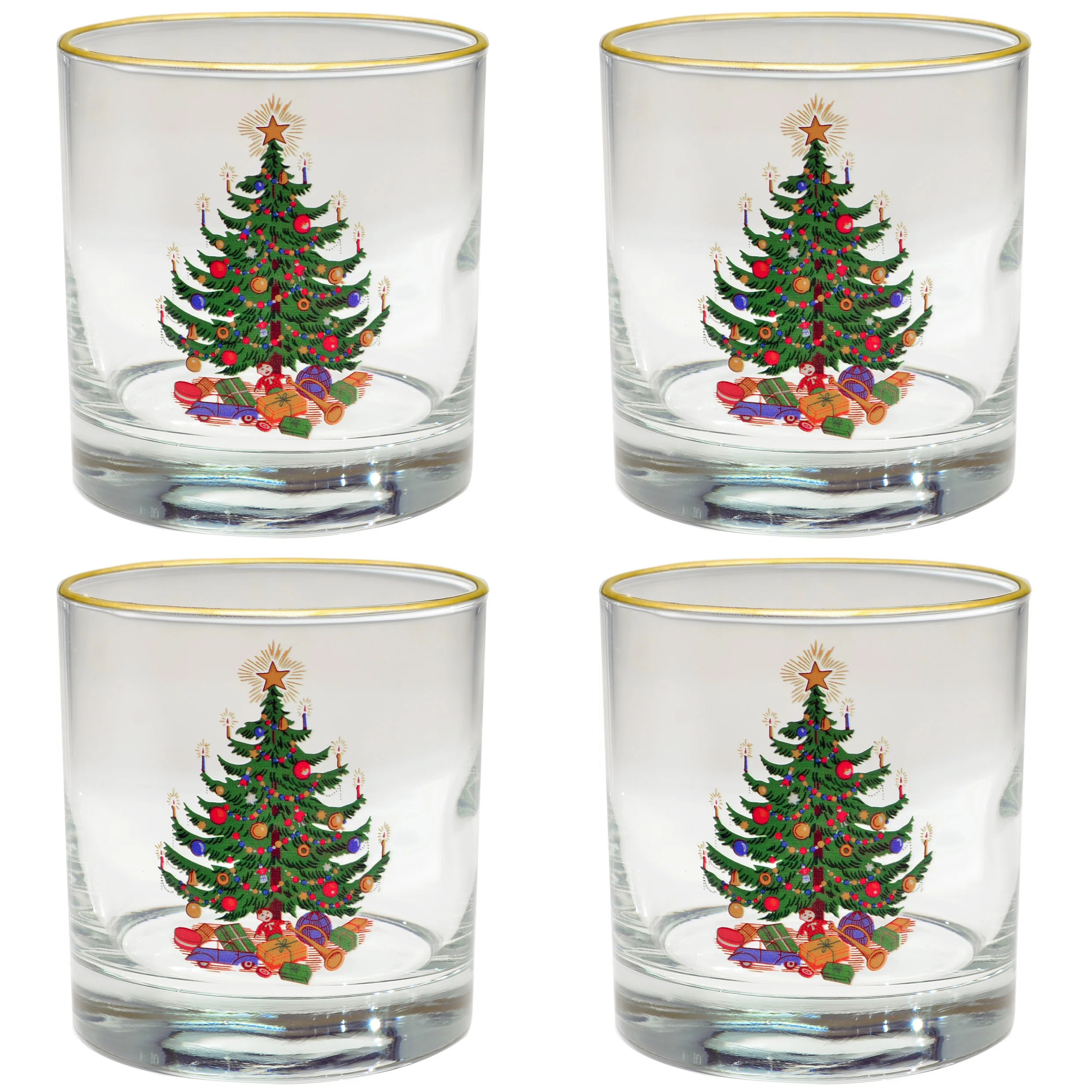 Culver Christmas Tree 22k Gold Rim 11 oz. Whiskey Glass & Reviews | Wayfair | Wayfair North America