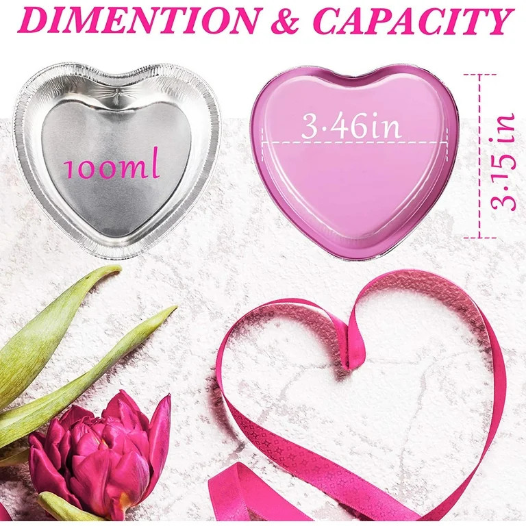 Heart Shaped Cake Pans Valentine Aluminum Mini Cake Pans with Lids for Baking 3.4 Ounces Disposab... | Walmart (US)