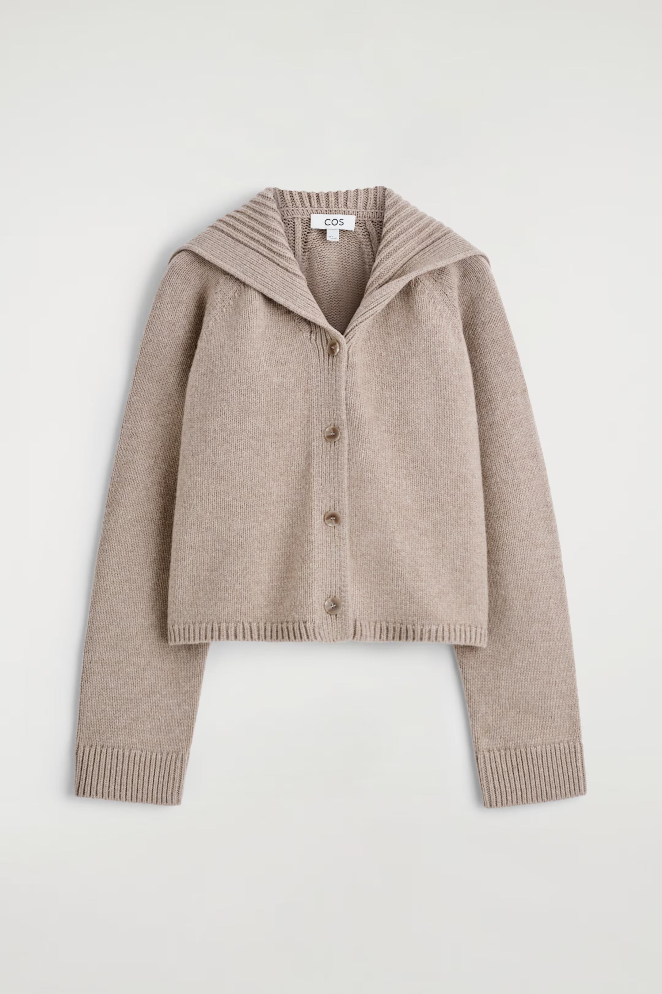 SAILOR-COLLAR WOOL CARDIGAN - BEIGE | COS US | COS (EU)