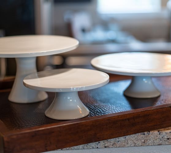 Bia White Porcelain Round Cake Stand | Pottery Barn (US)