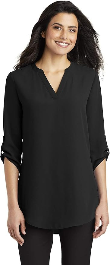 Port Authority Women's 3/4-Sleeve Tunic Blouse | Amazon (US)