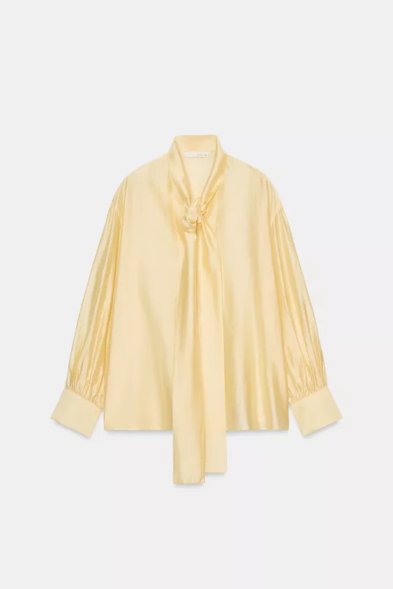 ZW COLLECTION SATIN SHIRT WITH TIES | Zara US