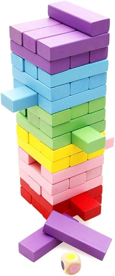 Amazon.com: Lewo Wooden Stacking Board Games Building Blocks for Kids Boys Girls- 48 Pieces : Toy... | Amazon (US)