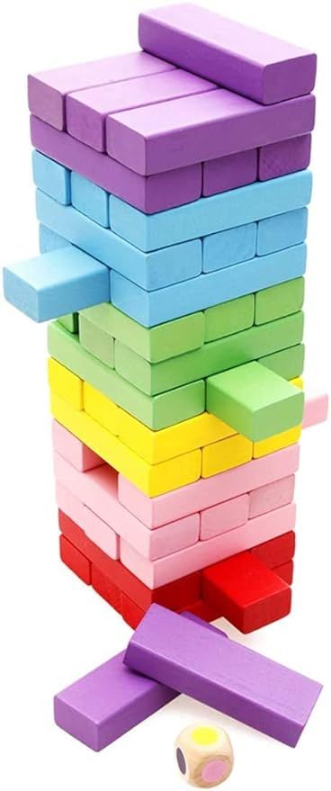 Amazon.com: Lewo Wooden Stacking Board Games Building Blocks for Kids Boys Girls- 48 Pieces : Toy... | Amazon (US)