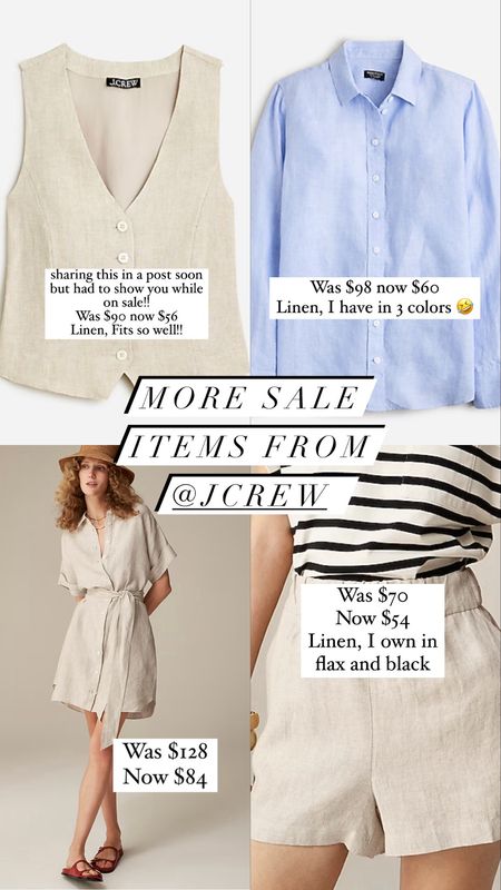 More sale items I am loving from JCREW 
I own 3 of the 4 and wish for the 4th 🤣

Great deals on linen

#LTKOver40 #LTKWorkwear #LTKSaleAlert