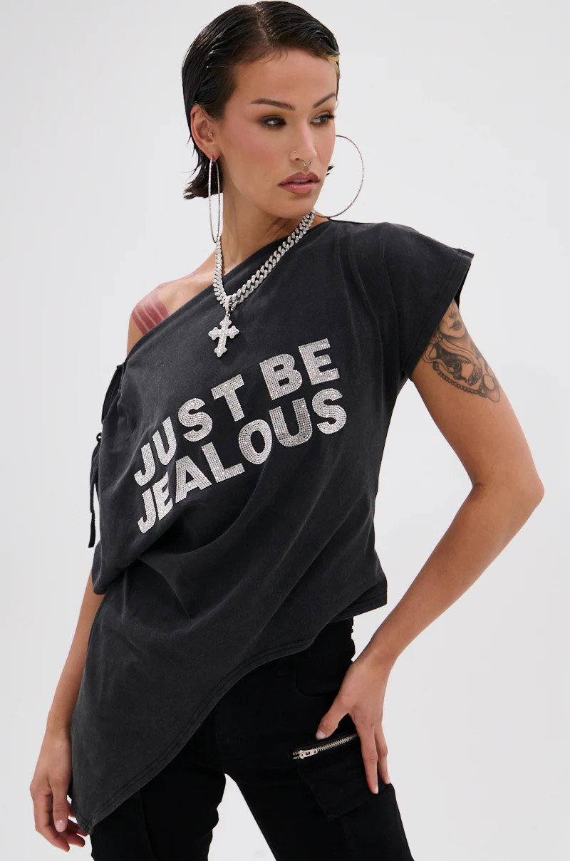 JUST BE JEALOUS OFF THE SHOULDER TEE | AKIRA