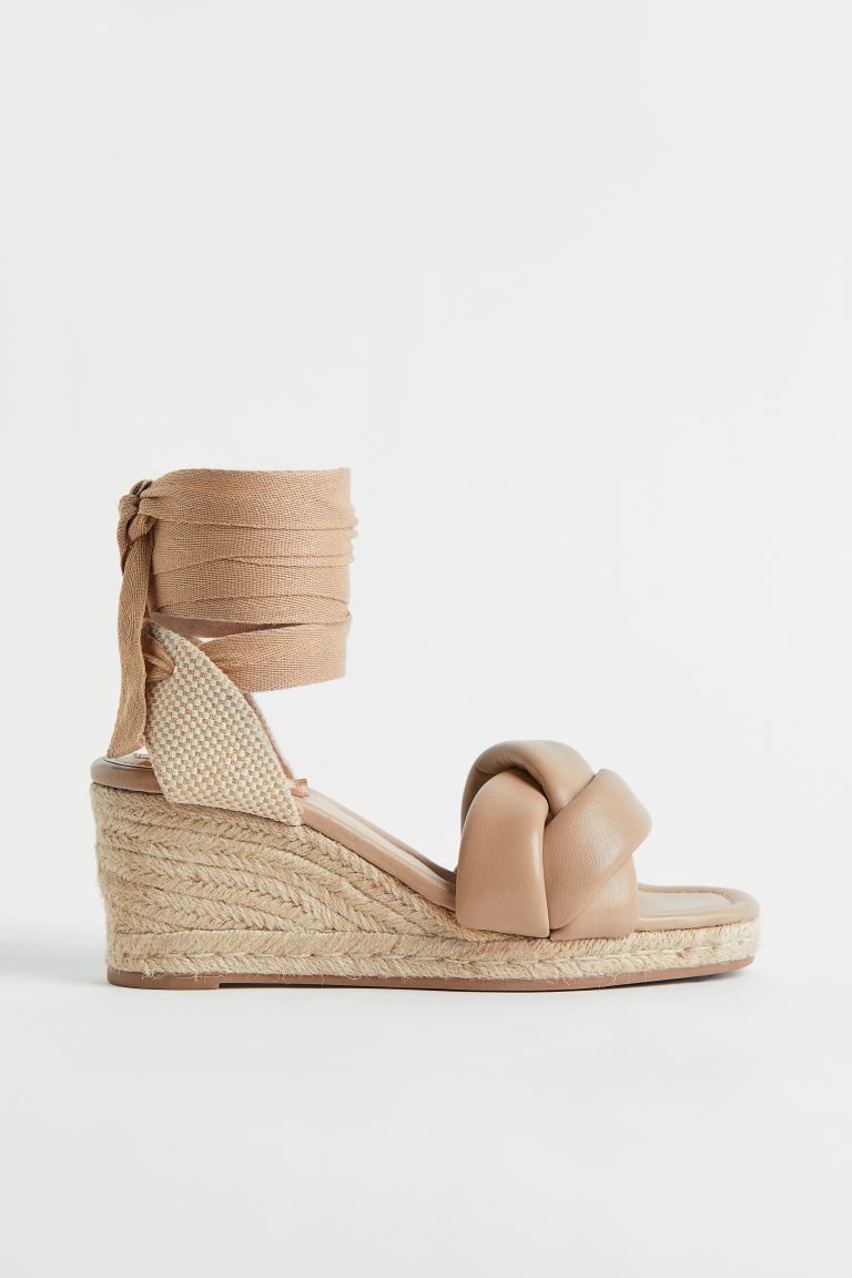 Wedge-heeled leather espadrille sandals | H&M (US + CA)