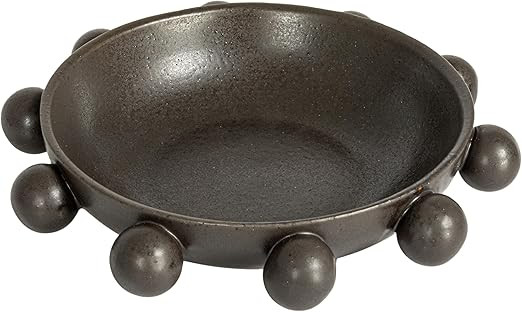 Bloomingville 9.75 Inches Stoneware Bowl with Orbs and Reactive Glaze, Black | Amazon (US)