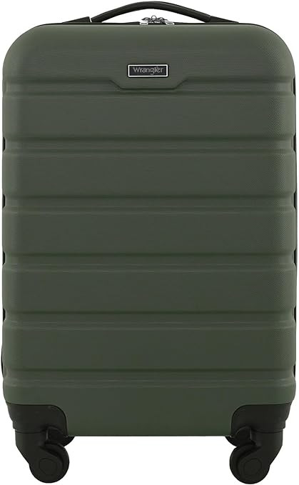 Wrangler 22" Hardside Spinner Carry-On Luggage, Olive | Amazon (US)