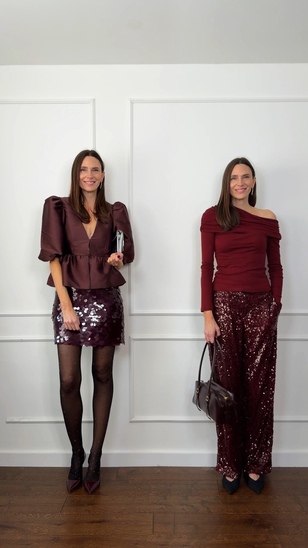 Sequinned skirts vs sequinned trousers  

Burgundy sequin skirt, burgundy sequin trousers, silver sequin skirt, silver sequin top, black sequin trousers, black velvet top, silver trousers, silver pants, sequin pants,
#ltkstyletip #ltkparties

#LTKHoliday