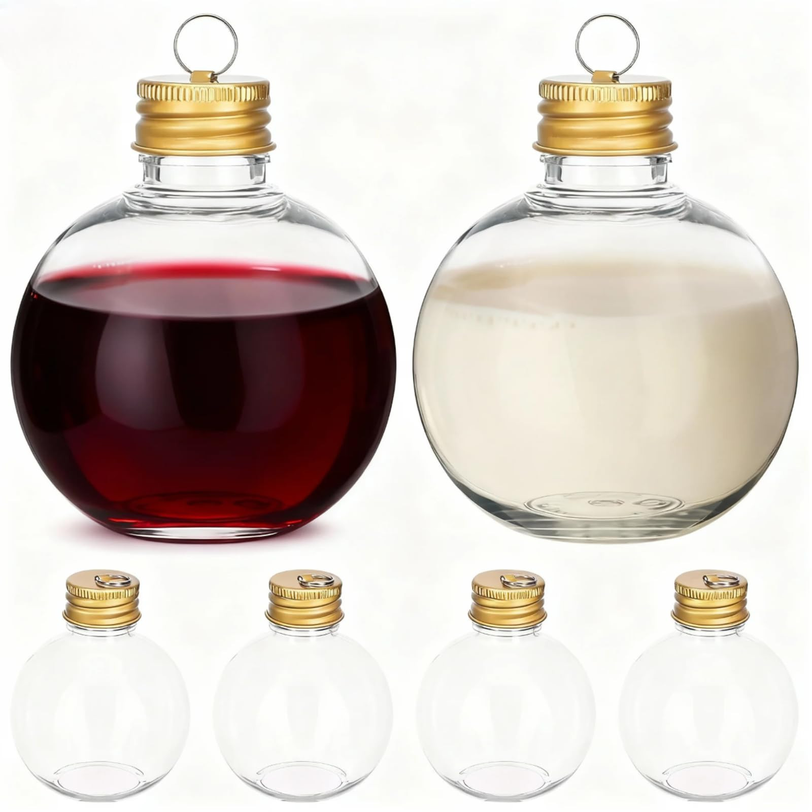 Milisten 10pcs Christmas Drink Balls Clear Juice Bottles Fillable Booze Bulbs 100ml/3.38ounce Xma... | Amazon (US)