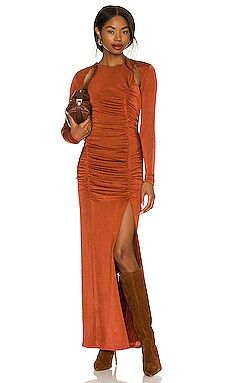 House of Harlow 1960 x REVOLVE Karow Maxi Dress in Rusty Brown from Revolve.com | Revolve Clothing (Global)