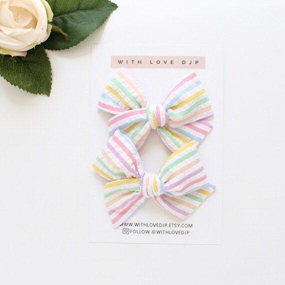 Rainbow Pinwheel Pigtail Set. Pinwheel Bow Set. Pinwheel Bows. Small Pinwheel Bows. Rainbow Bows.... | Etsy (US)