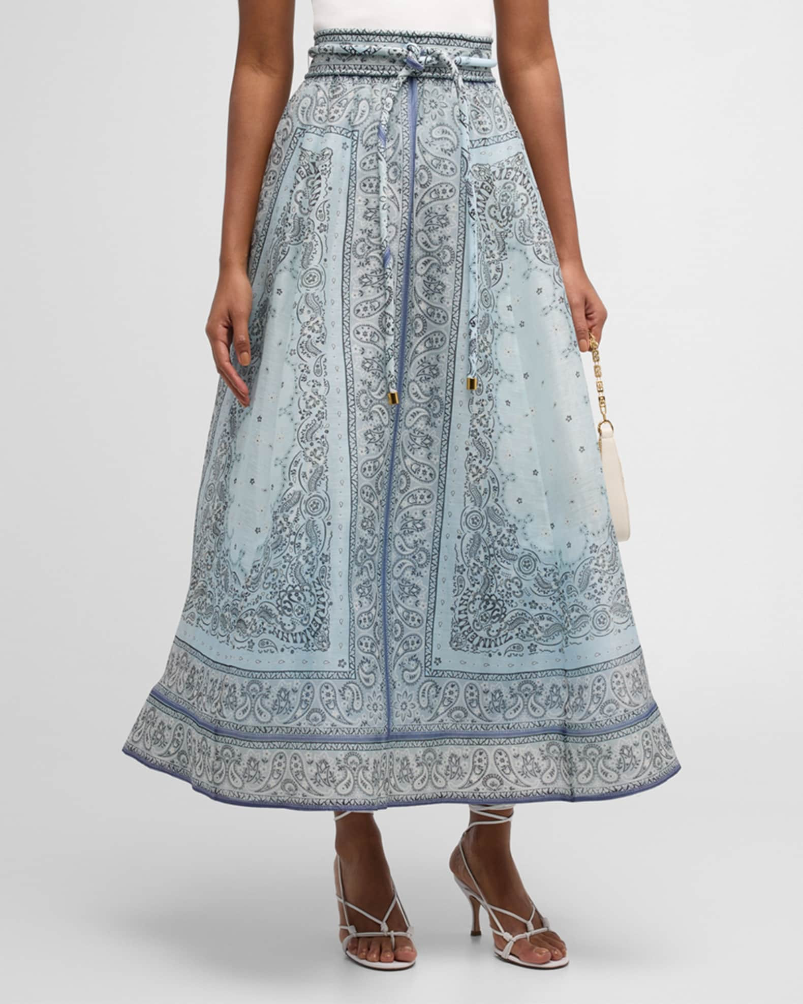 Zimmermann Matchmaker Gathered Midi Skirt | Neiman Marcus