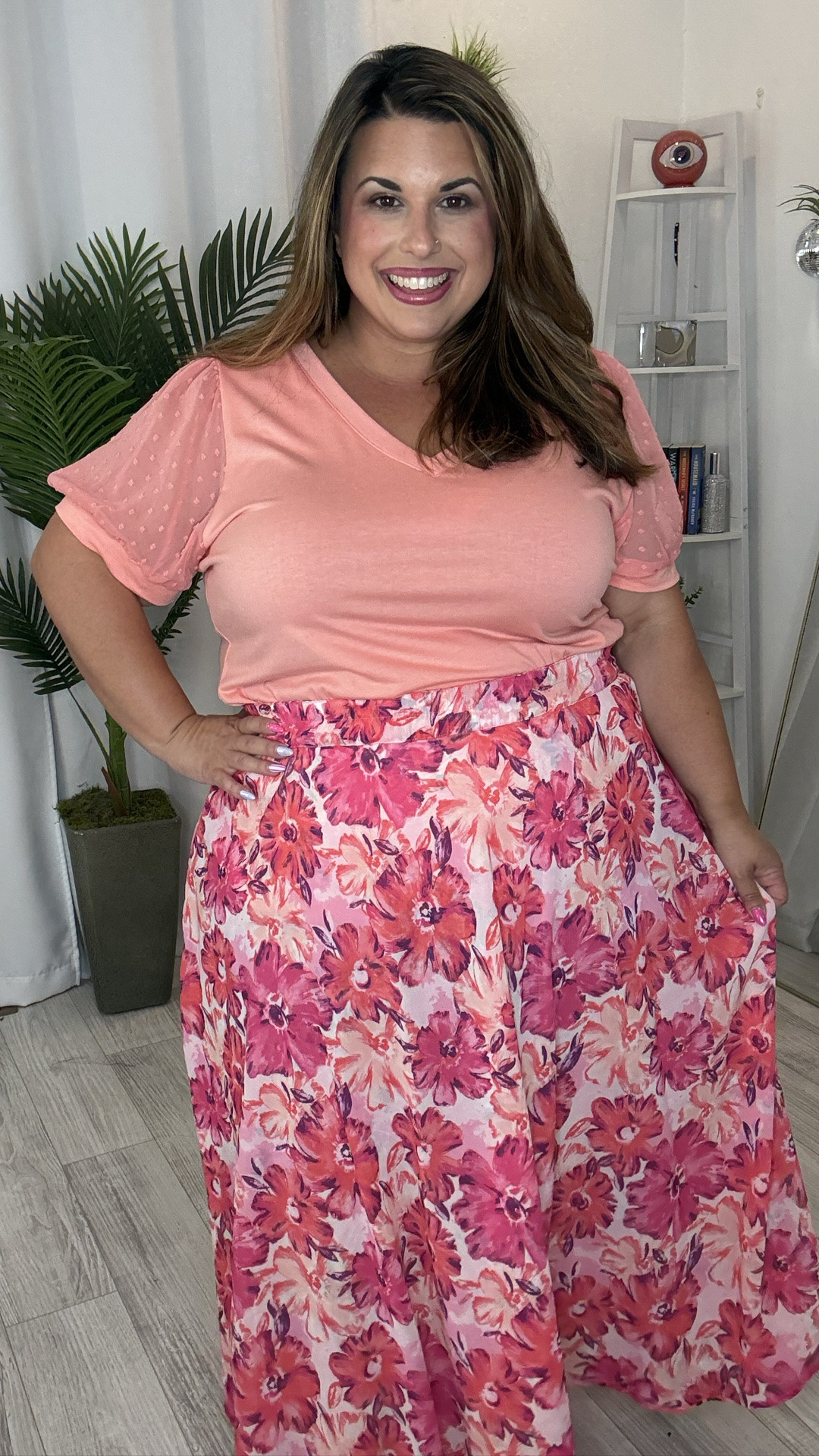 This top pairs really well with skirts but can easily be worn with jeans for a casual but put together look 

It comes in many color options too. 

I linked the straight size version that I got and also found a plus size option if you need more room

#LTKPlusSize #LTKOver40 #LTKootd