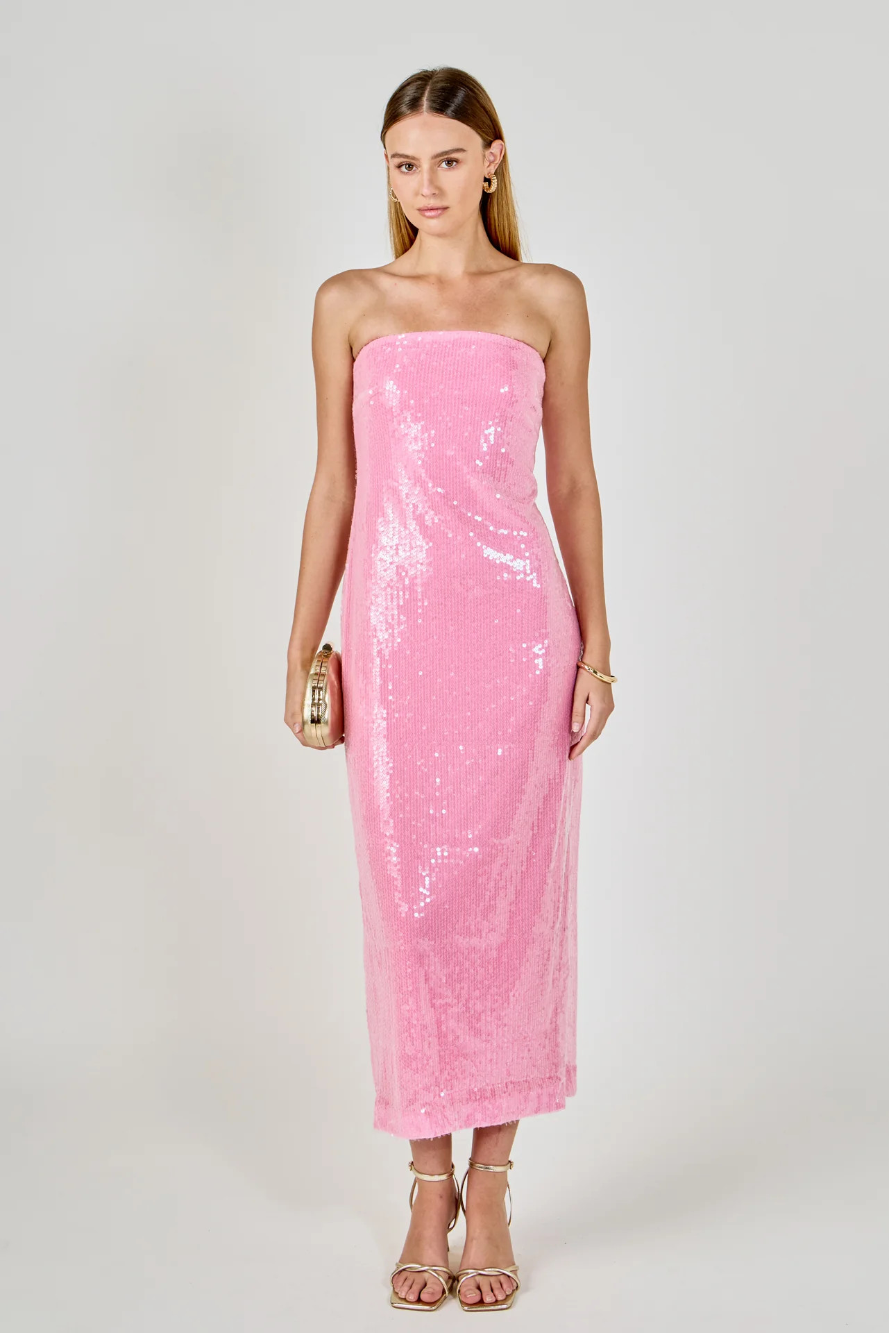 Courtney Strapless Sequined Maxi Dress | Endless Rose