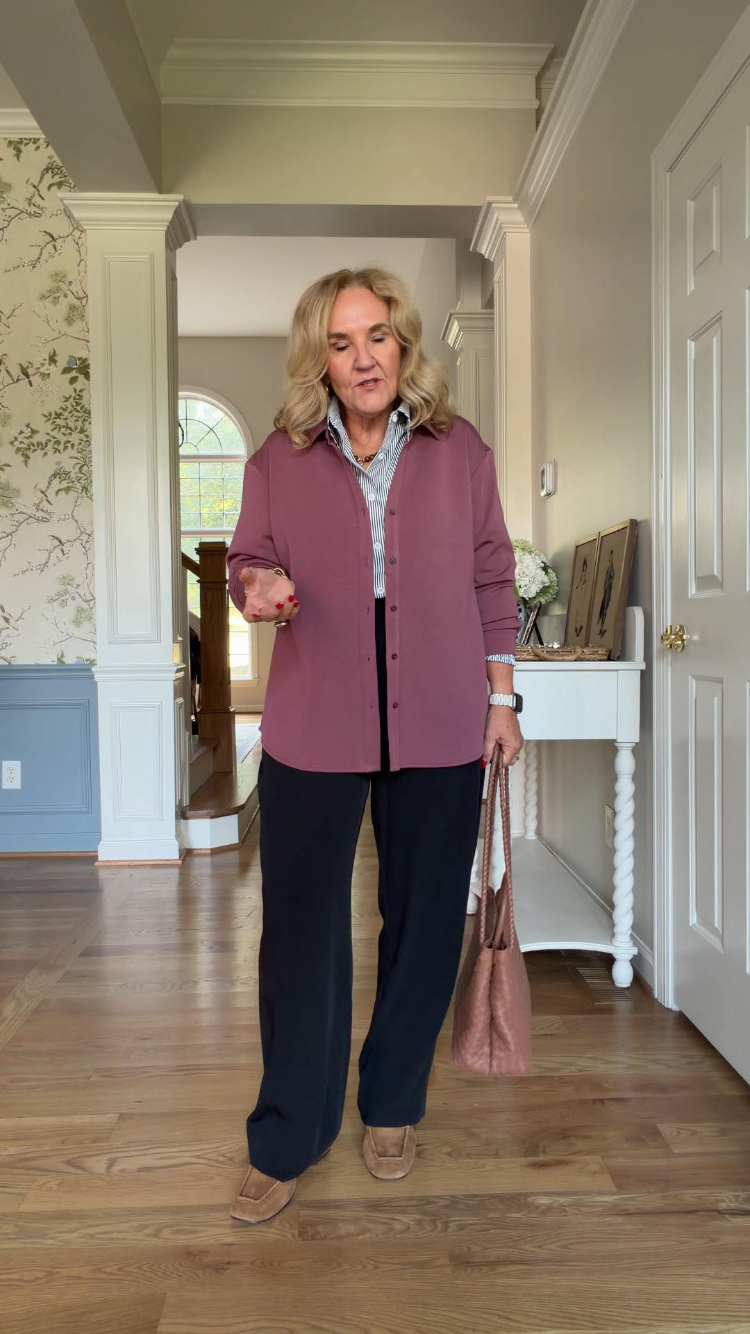Size med in all! 

I’ve had a few questions about this black-and-white striped blouse that is in a collage that my assistant put together. People did not think that it could be tucked in and indeed it can be.

Work Outfit travel outfit

#LTKOver40 #LTKootd #LTKWorkwear