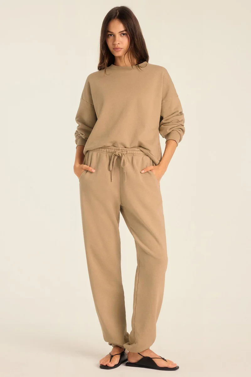Dawn Classic Sweatpant - Latte French Terry | Vitamin A