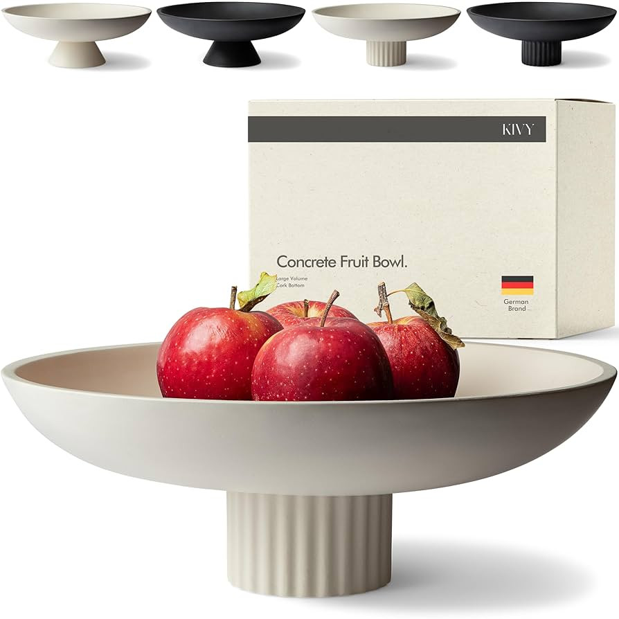 KIVY Concrete Fruit Bowl for Kitchen Counter - Large Decorative Bowl for Home Decor - Modern Key ... | Amazon (US)