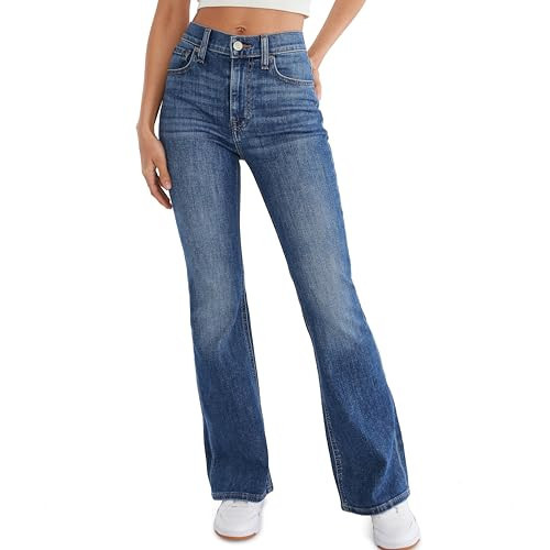 Aeropostale Womens Juniors Highest Rise Flare Leg Jean, Medium Wash, 000 Regular | Amazon (US)