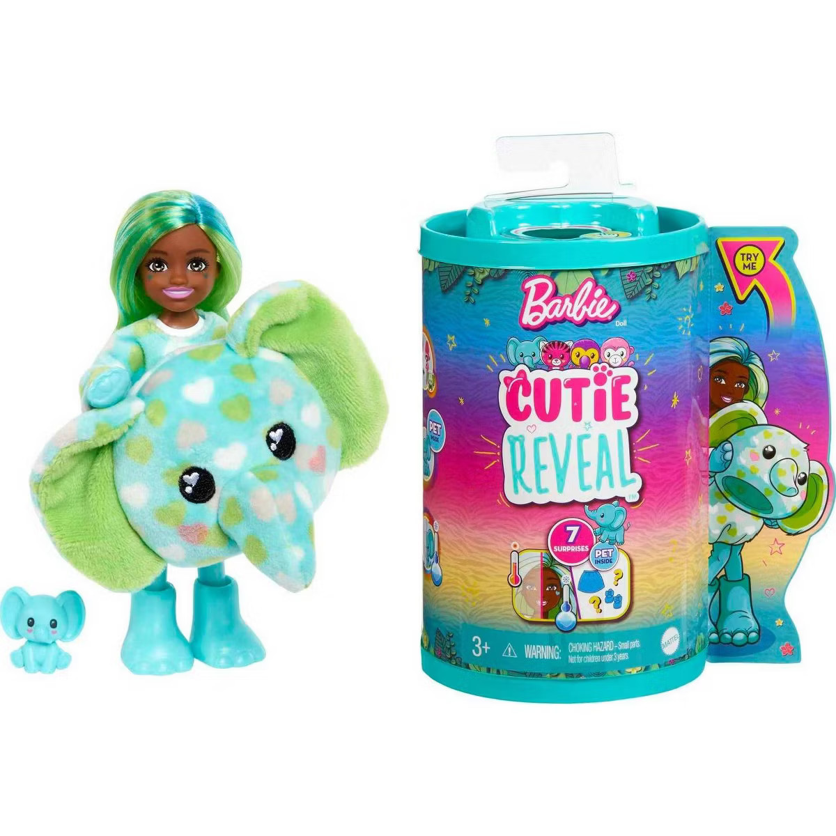 Barbie Cutie Reveal Jungle Series Chelsea Elephant Doll | Target