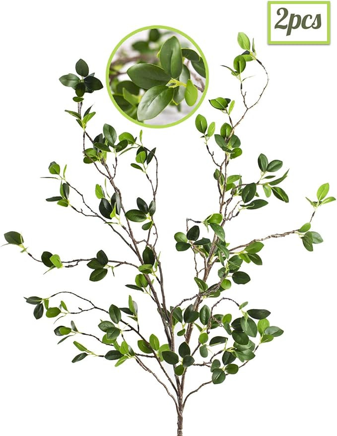 Artificial Plant 43.3 Inch Green Branches Leaf Shop Garden Office Home Decoration (2 pcs) | Amazon (US)