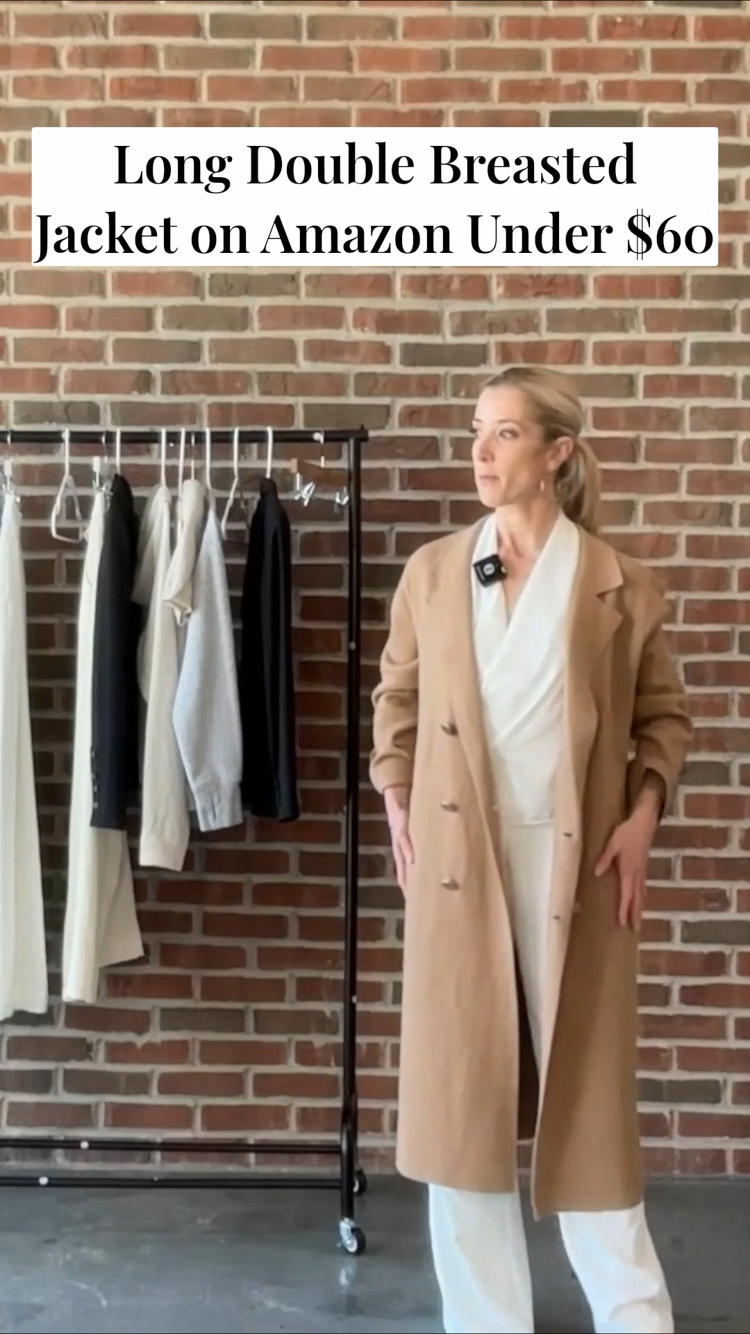 Long Double Breasted Jacket on Amazon Under $60
Shop my spring layering outfit with this silk halter top paired with work appropriate high waisted wide leg pants, LTKspring, and LTK springtrends alert! LTK petite size friendly 

#LTKspringtrends #LTKspring #LTKPetite