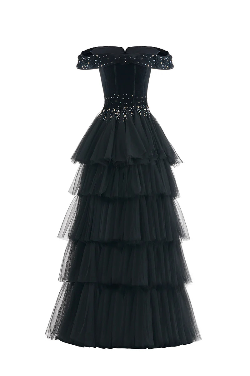 OFF SHOULDER LAYERED ORGANZA MAXI DRESS | HAPPY CLOTHING | CULT MIA | CULT MIA UK LTD