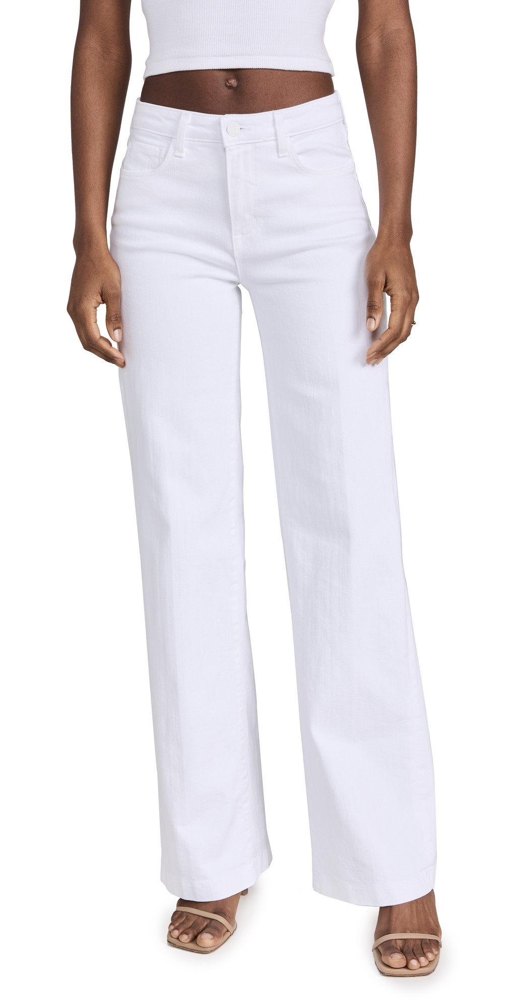 L'AGENCE Clayton Wide Leg Jeans Blanc 32 | Shopbop