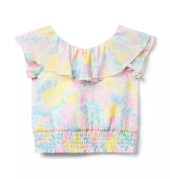 Floral Ruffle Chiffon Cropped Top | Janie and Jack