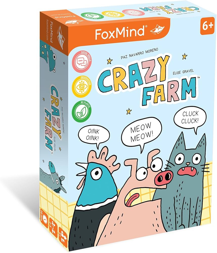 FoxMind: Crazy Farm - an Observation Card Party Game Where You Shout Out Animal Sounds, Illustrat... | Amazon (US)