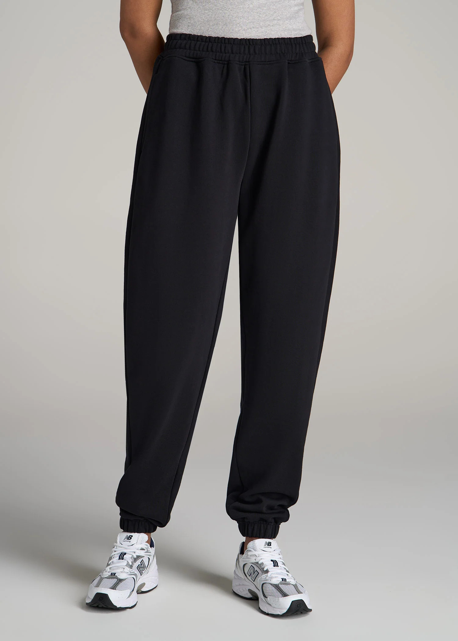 Wearever Oversized French Terry Joggers for Tall Women in Black | American Tall
