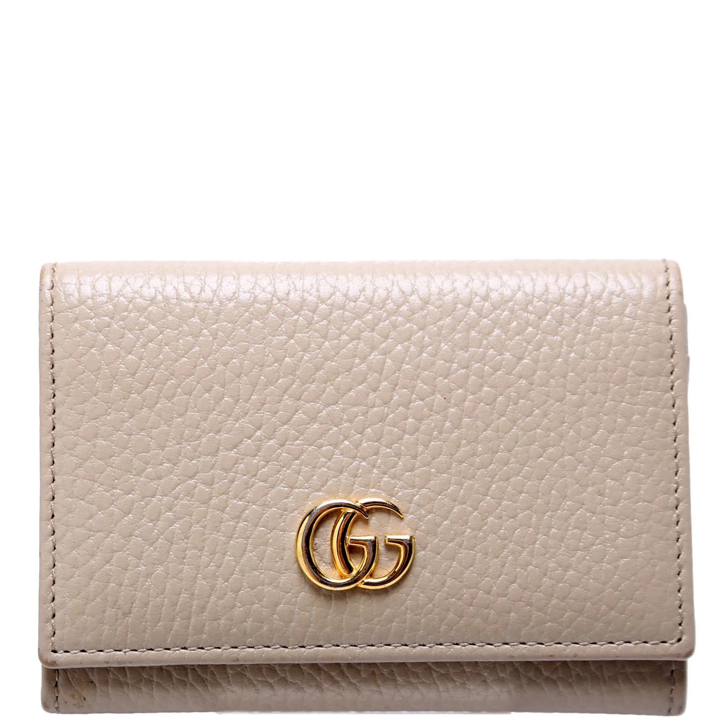 739525 GG Marmont Card Case Beige | Keeks Designer Handbags
