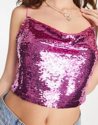 Monki sequin set in pink | ASOS (Global)