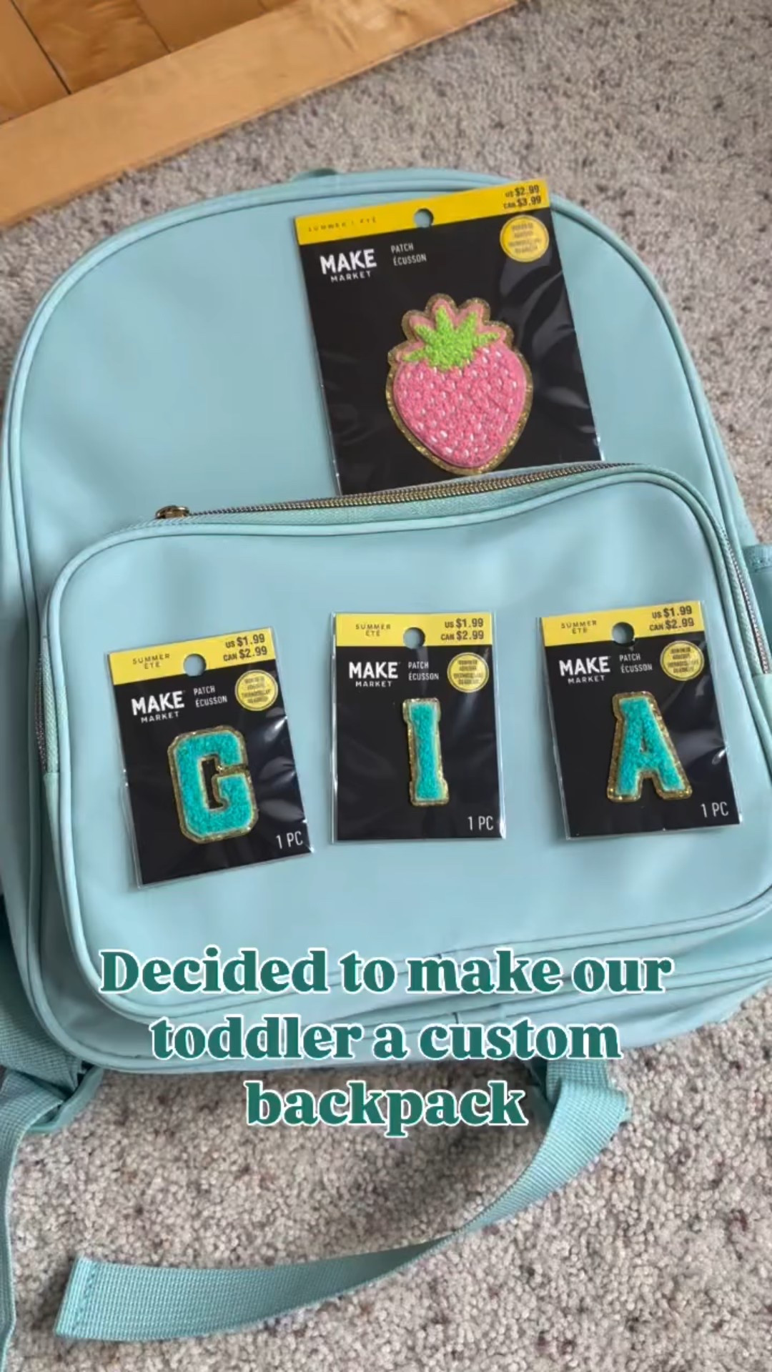 Found the cutest little backpack from @michaelsstores and wanted to make it custom for our girl by adding her name and a little strawberry patch 🍓 

This was super easy to make- you just need to apply heat to the patches and her reaction was so worth it🥹 

Comment BACKPACK for all the details to be sent directly to you or follow me on @liketoknow.it 

#toddlermom #momlife #toddleractivities #parenting #toddlerlife #toddlerfind #backpack #michaels #crafts #craftstore #crafty #custom #toddlerfinds