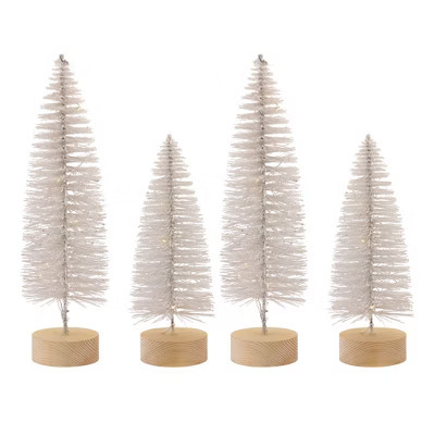 Melrose White Bottle Brush Tree (Set of 4) | Target