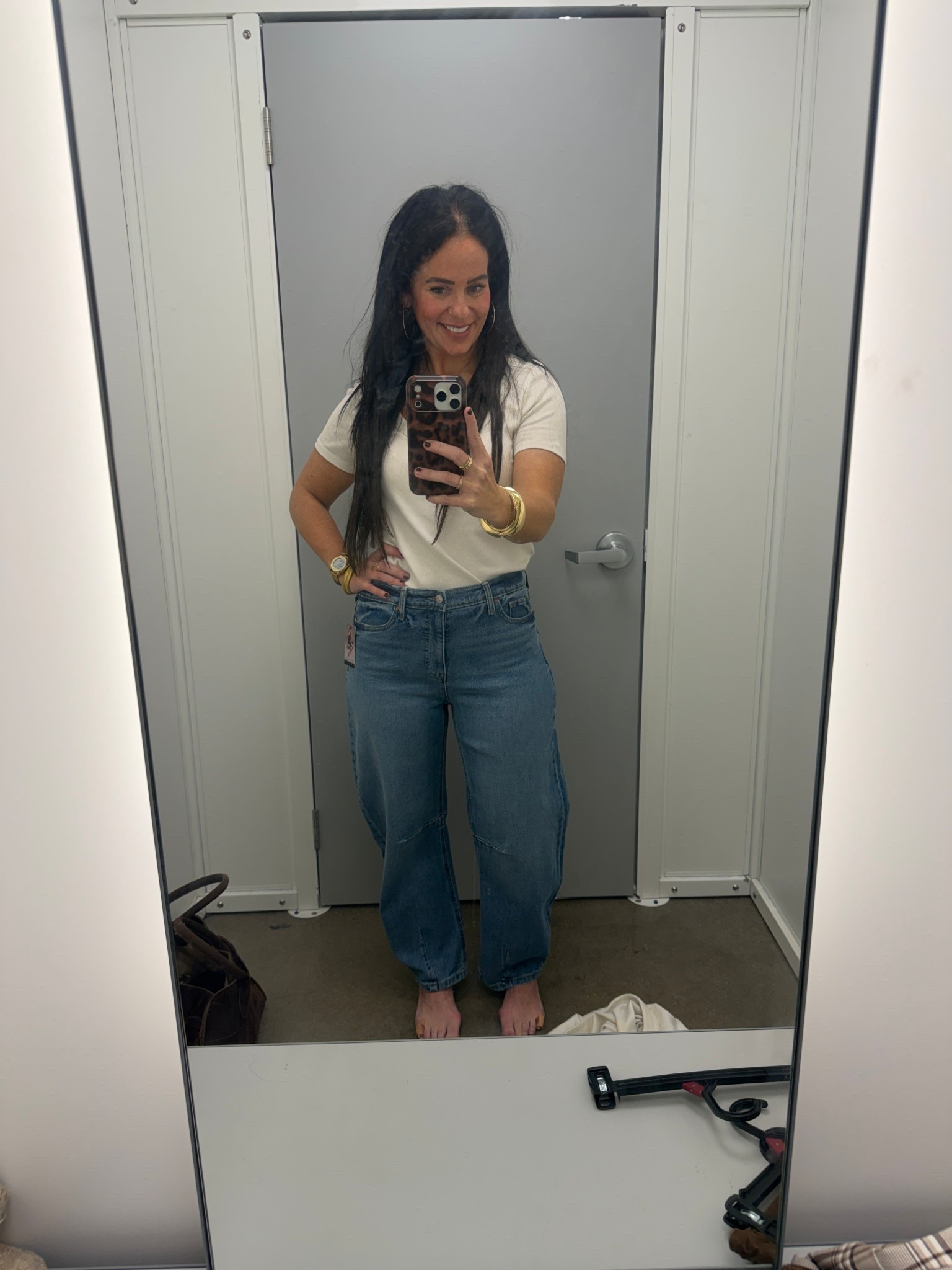 I am obsessed with these barrel jeans from @walmart! They are good! 

The run big. I size down to a 4! 

#LTKFindsUnder50 #LTKSeasonal #LTKStyleTip