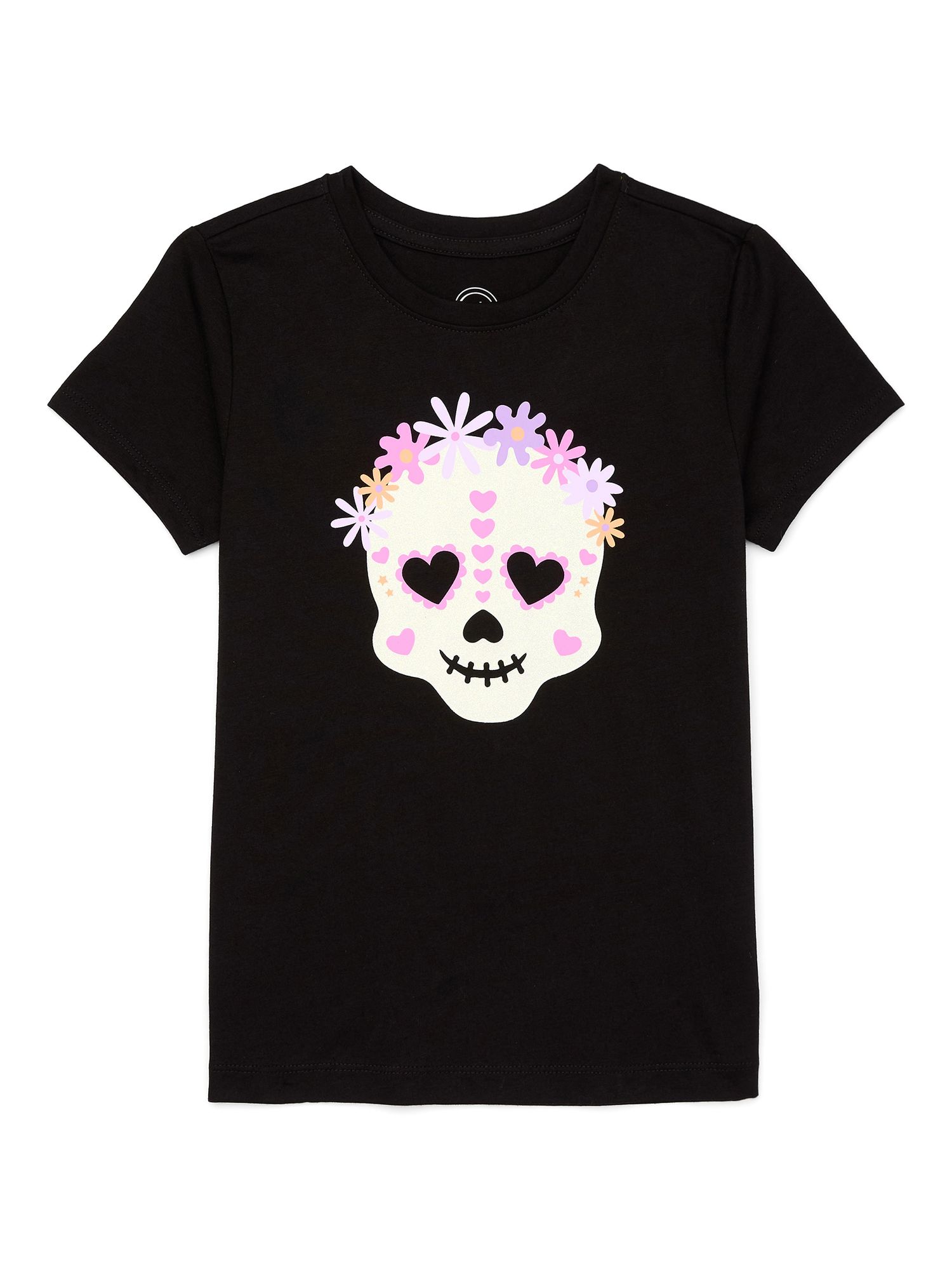 Wonder Nation Girls Halloween Graphic T-Shirt with Short Sleeves, Sizes 4-18 | Walmart (US)