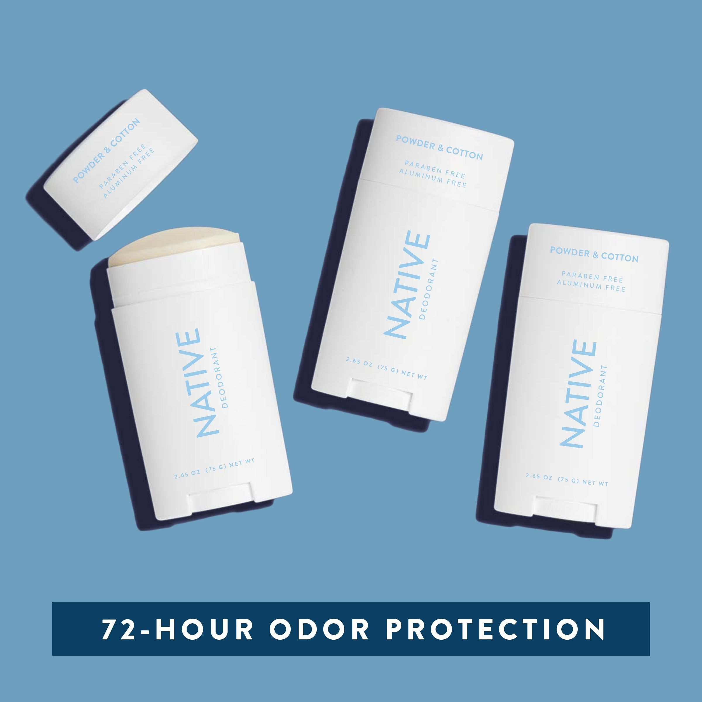 Native Deodorant, Powder & Cotton, Aluminum Free, for Women and Men, 2.65 oz | Walmart (US)