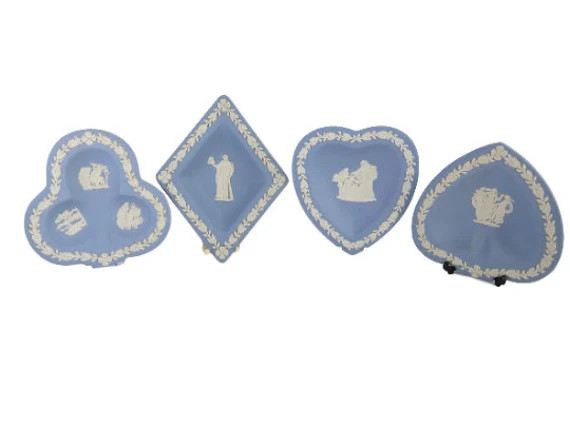 Jasperware Playing Card Suit Pin Dishes  Clubs Diamonds Hearts & Spades Wedgwood Blue Jasper Exce... | Etsy (US)