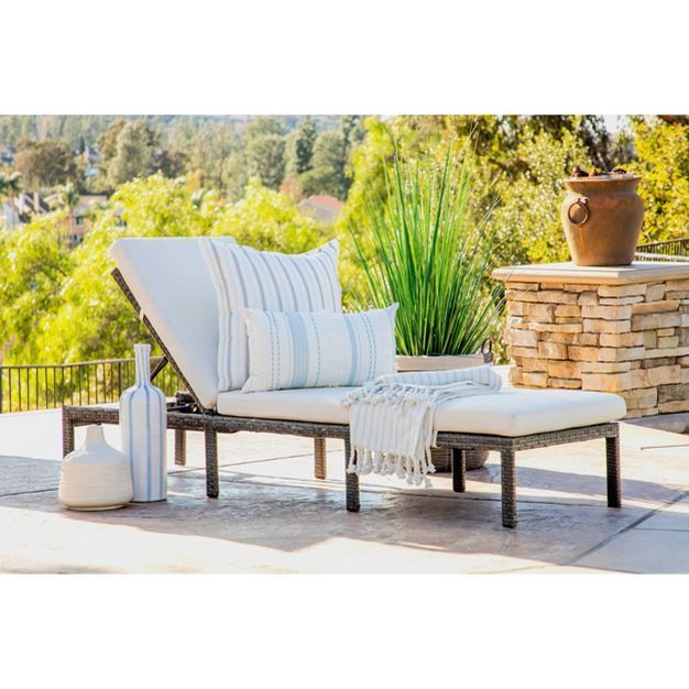 NewPort Outdoor Wicker Chaise Lounge - Dark Gray - Coaster | Target