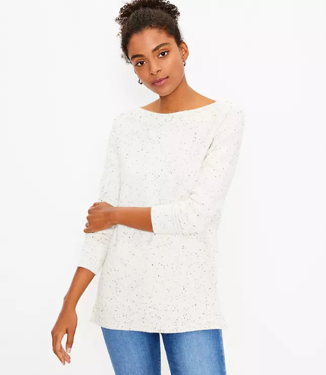 Flecked Boatneck Tunic Sweater    $59.50       Rating: 4.5 stars      | LOFT