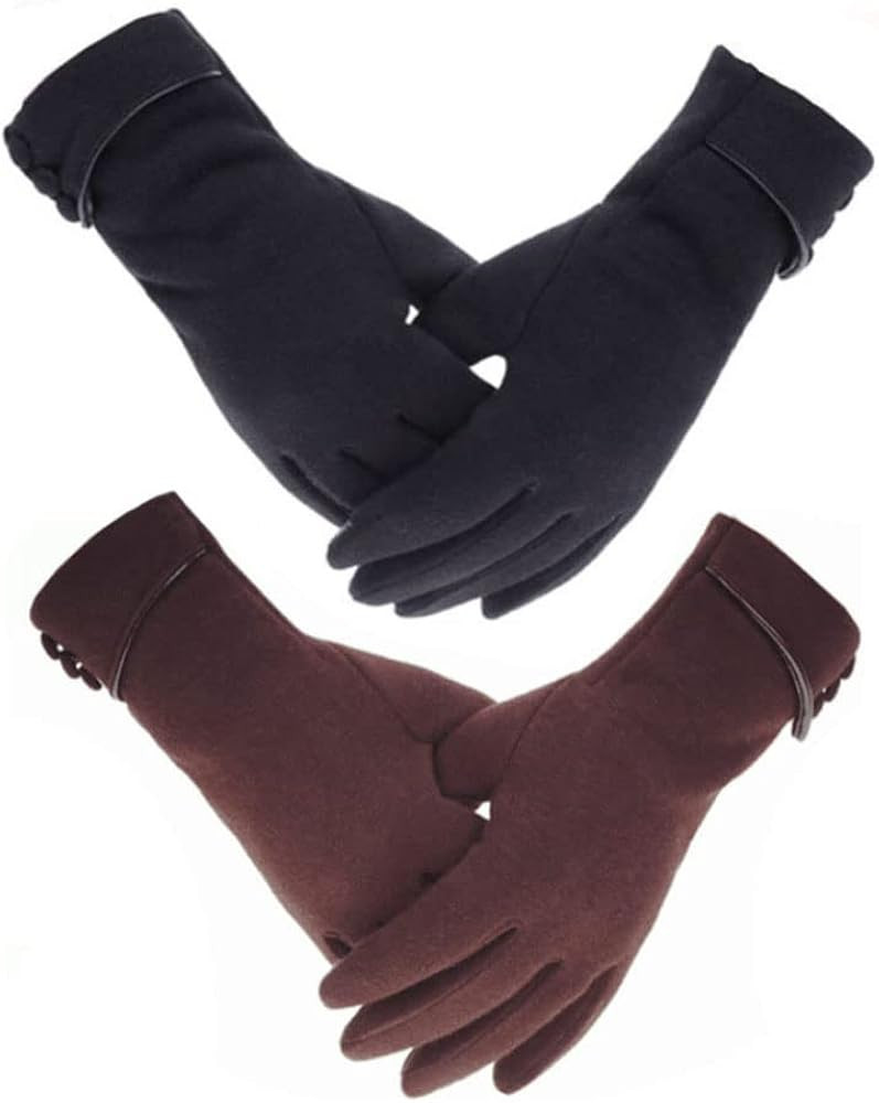 Tomily Womens Touch Screen Phone Fleece Windproof Gloves Winter Warm Wear | Amazon (US)