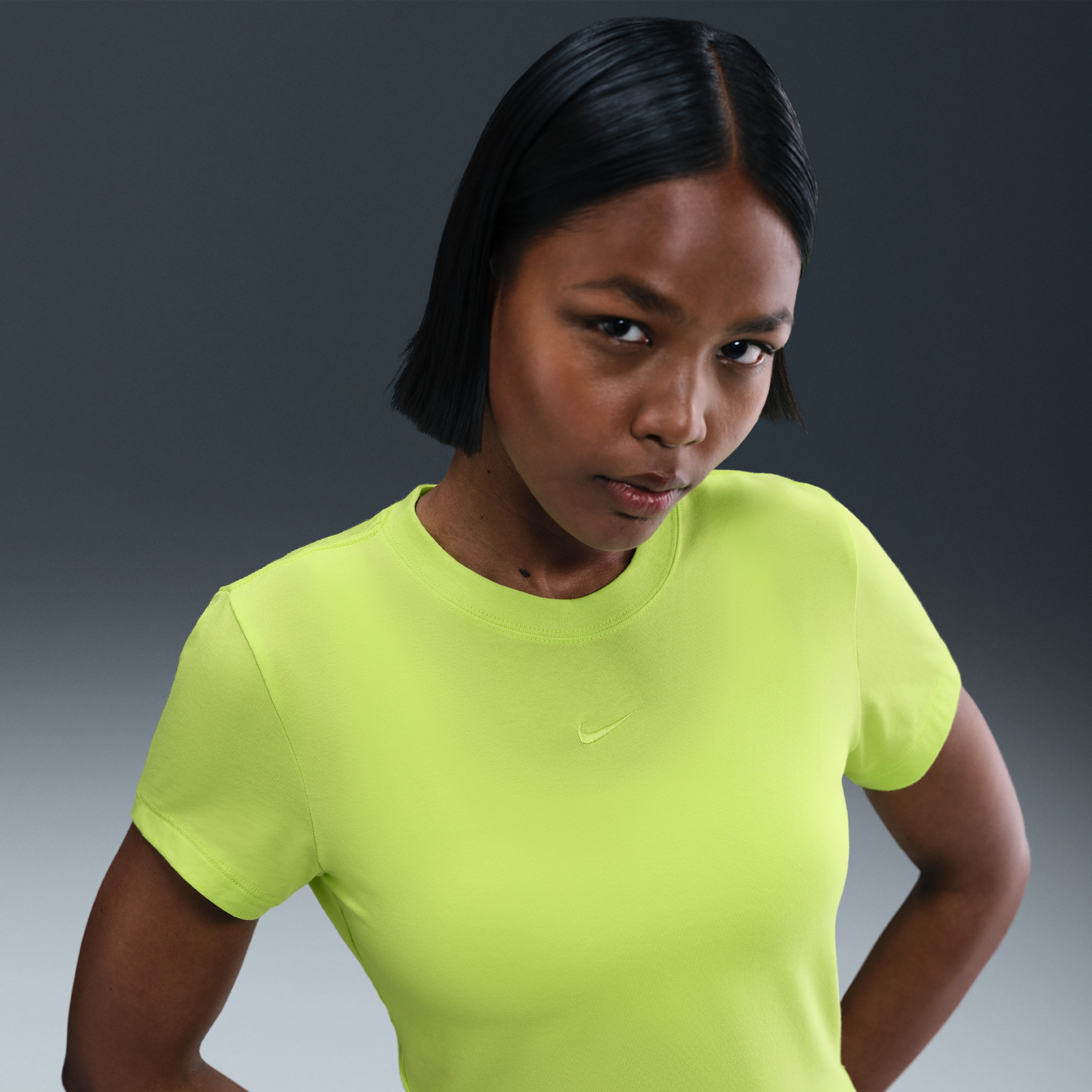 Women's Nike Sportswear Chill Knit Cropped T-Shirt in Green | HF9538-389 | Nike (US)