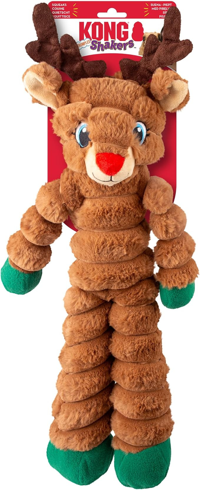 KONG Shaker Crumples Reindeer XL - Christmas Holiday Plush Dog Toy | Amazon (US)