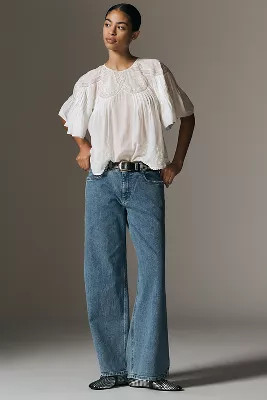 Pilcro Low-Rise Wide-Leg Jeans | Anthropologie (US)