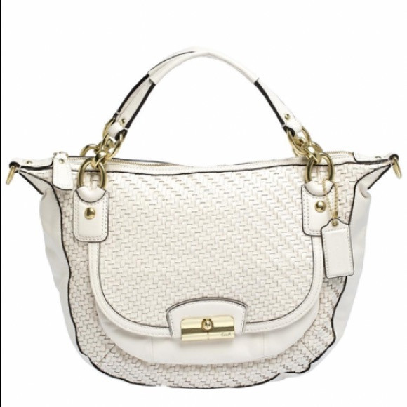 Coach White Woven Leather Kristin Hobo Bag NWT | Poshmark